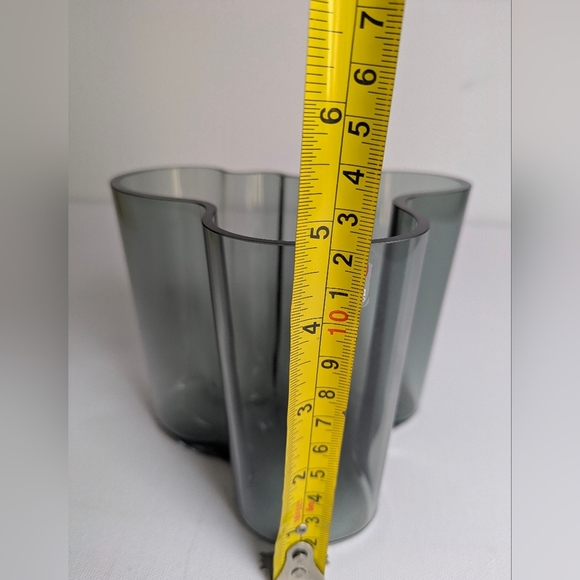 Vintage 2001 Savoy Vase Alvar Aalto 4.75"*6 120 mm Iittala, Finland, Smoke Gray - Picture 10 of 13